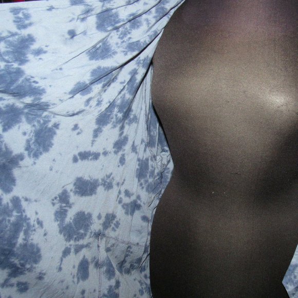 Catherines Women's Blue Tie Dye Long Sleeve Open Cardigan, Pockets, Plus Size 4X - Picture 6 of 10